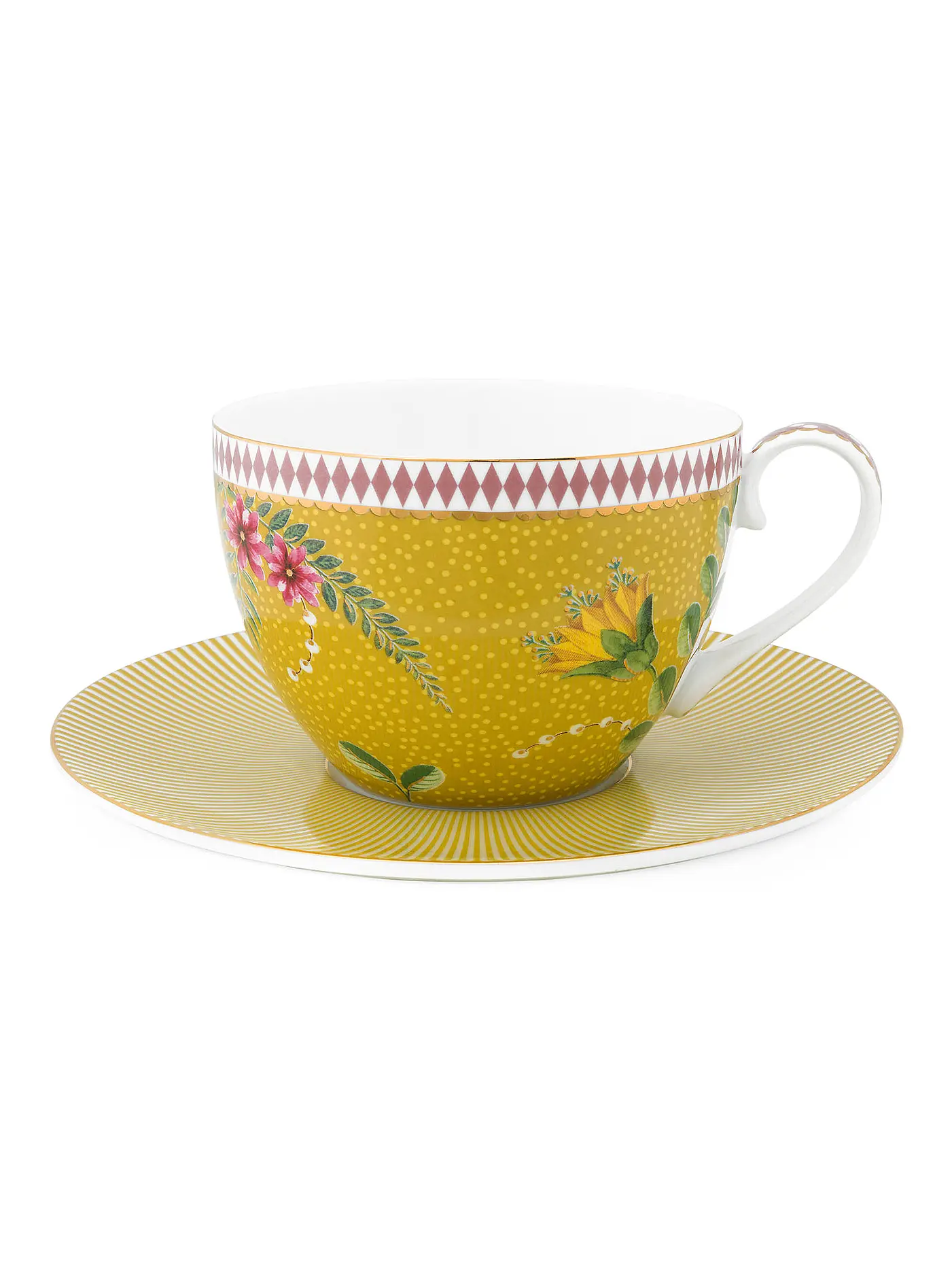 PIP STUDIO | Cappuccinotasse mit Untertasse Set 2er LA MAJORELLE 280ml Gelb | 